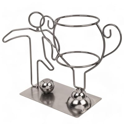 Dailygoods- Flessenhouder Voetbalkampioen - Wijnflessenhouder - Metalen Flessenhouder - Uniek Ontwerp - 30 x 10 x 20 cm - Origineel Cadeau - Wijnrek