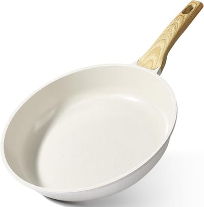 Keramische Koekenpan 24 cm - PFAS-vrij - Non-stick - Voor Alle Warmtebronnen (incl. Inductie) - Wit