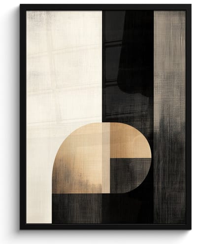 Poster in lijst - Fotolijst 50x70 cm - Posters - Vormen - Modern - Zwart - Posterlijst zwart - Decoratie - Wanddecoratie woonkamer - Muurdecoratie slaapkamer