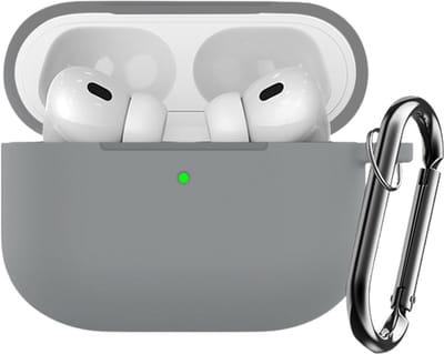 okido - Hoesje geschikt voor Airpods Pro 3 - Silliconen case voor Airpods - Grijs - Case geschikt voor Apple AirPods Pro 3 - Airpods hoes