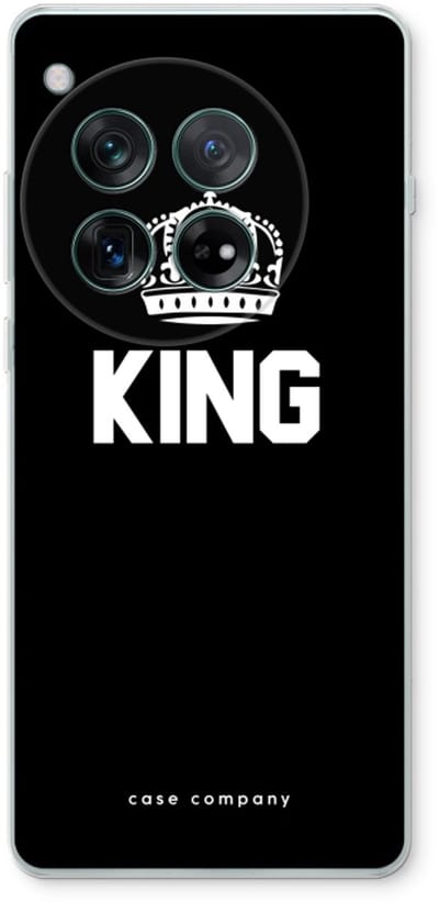 Case Company® - Hoesje geschikt voor OnePlus 12r hoesje - King zwart - Soft Cover Telefoonhoesje - Bescherming aan alle Kanten en Schermrand