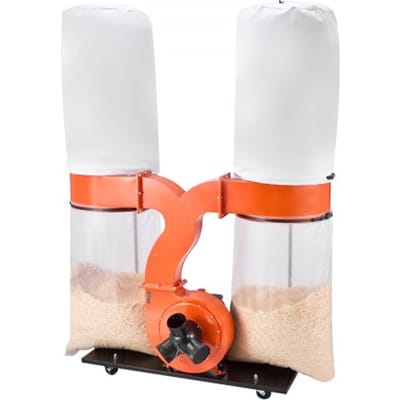 VEVOR stofafzuigsysteem, 2634,47 m³/u, 2,5 micron spaanafzuigsysteem, 3,0 pk zaagselafzuigsysteem met twee stofzakken van 132,5 l en twee filterzakken van 159 l, 2800 tpm, non-woven stof