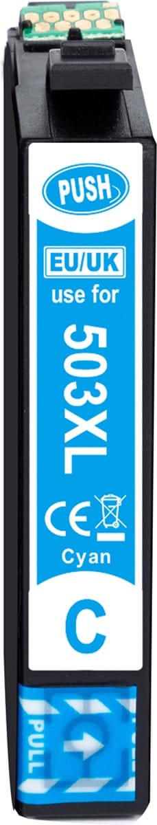 KATRIZ® huismerk voor Epson T503XL/T503/503(1x Cyaan) | 1 stuk | Epson WorkForce WF-2960DWF / WF-2965DWF /Epson Expression Home XP-5200 / XP-5205"c