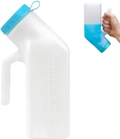 SnelShoppen - Portable Urinal Bottle 1000ml Unisex Urinals - Transparante Urincontainer met Deksel en Handvat voor Camping, Reizen en Thuisgebruik