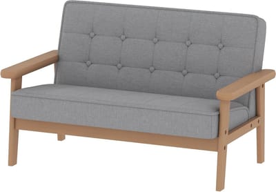 Kinderbank - Kinderstoel - Ontspannen en Spelen - Stevig Houten Frame - 77x42x48 cm - Grijs