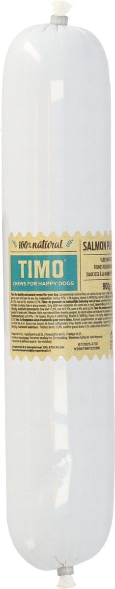 Timo Pure Meat Worst 800 g - Hondenvoer - Zalm Vanaf >3 Maanden