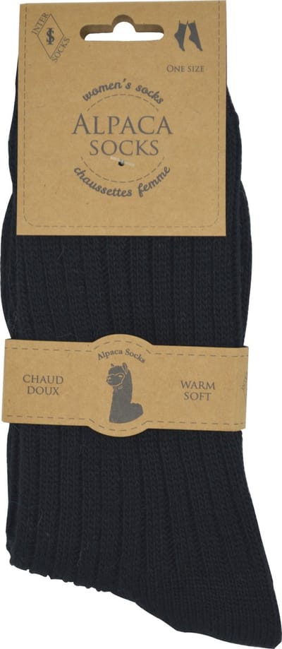 Dames Alpaca sokken - 2 paar zéér zachte & hoogwaardige kwaliteit - warmteregulerend - zwart - maat 36/39