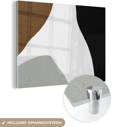 MuchoWow® Glasschilderij 120x90 cm - Schilderij acrylglas - Minimalisme - Design - Vormen - Foto op glas - Schilderijen