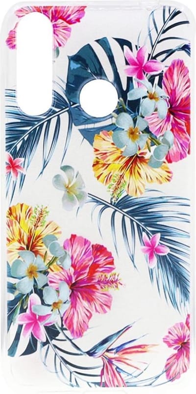 Shop4 - Wiko View 3 Hoesje - Zachte Back Case Bloemen en Bladeren Gekleurd