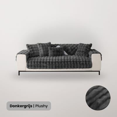 BankhoesDiscounter Plushy Bankkleed – Fleece Deken – Fleece Plaid – Bankbeschermer – Bankhoes – Donkergrijs – 70x70cm
