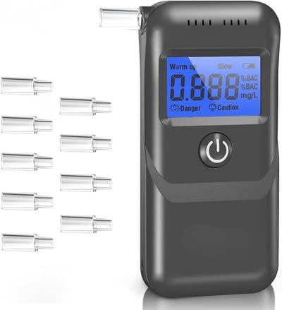 Florixa® Alcoholtesters - Alcoholtester - Blaastest Alcohol - Zwart - 17cm x 10cm x 3cm