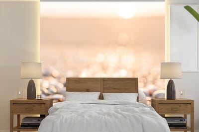Behang - Fotobehang Schelpen - Wit - Strand - Zomer - Breedte 240 cm x hoogte 240 cm