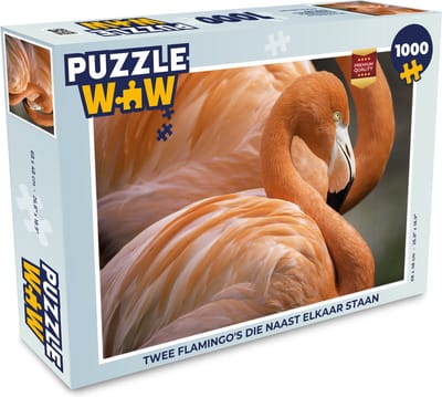Puzzel Twee flamingo's die naast elkaar staan - Legpuzzel - Puzzel 1000 stukjes volwassenen