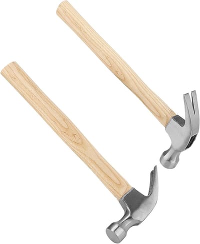 2 Stuks 16oz Klauwhamer met Houten Handvat, 0.5kg Stalen Nagelhamer voor Thuisreparatie en Doe-Het-Zelf Projecten