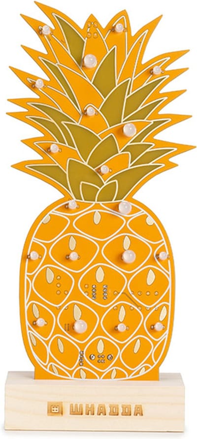 Whadda Soldeerkit, XL-printplaat, ananas, met houder, educatief en creatief STEM-bouwpakket