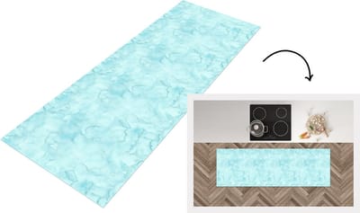Keukenloper - Loper keuken - Waterverf - Patronen - Marmer - 150x50 cm - Keukenloper vinyl