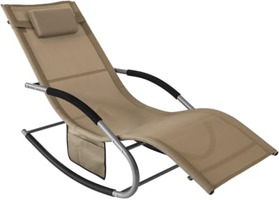 JAQZY Schommelstoel - Ligstoel - Relaxen - Comfort - Ergonomisch Golfvormig Design - Afneembaar Kussen - Stevig Frame - Tot 150Kg