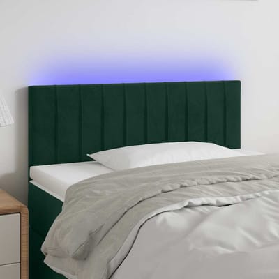 vidaXL - Hoofdbord - LED - 100x5x78/88 - cm - fluweel - donkergroen