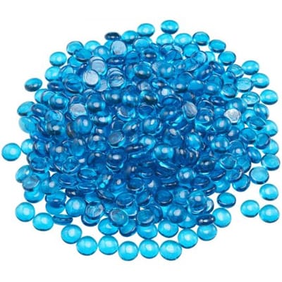 VEVOR Fire Glass, 4,5 kg hittebestendige glasstenen, 19 mm rookloze glaskralen voor de open haard, glazen stenen voor vuurkorven, haardglas, vuurkristal, vuurkralen, voor open haard Caribisch blauw