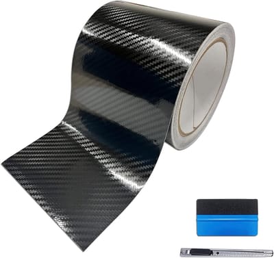 5D Carbon Fiber Zwart Vinyl Wrap Tape 10 x 900cm - Zelfklevende Autowrap, Anti-Scratch Deurlijst Bescherming en Sierstrips voor Auto's