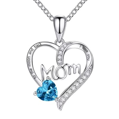 Lumici® | Mama Ketting v2 – “I Love You – To the Moon and Back” met Hartjes Zirkonia – Ketting Voor Moeder – Mom Necklace – Cadeau Voor Haar – Moederdag Geschenk – Dames Ketting – Collier – Valentijn – Liefde – Zilver / Rosegoud