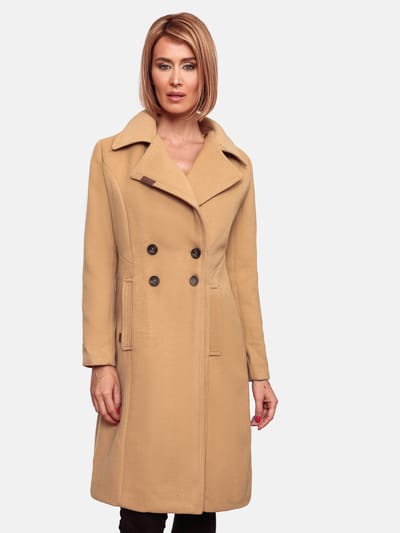 Navahoo Dames Trenchcoat Wooly – Premium Wintermantel met Elegante Pasvorm