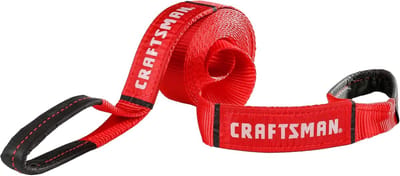 Herstel Sleepriem - Touw voor Voertuigen - Voertuig Berging - Versterkte Lussen - 20 Voet x 2 Inch - Rood