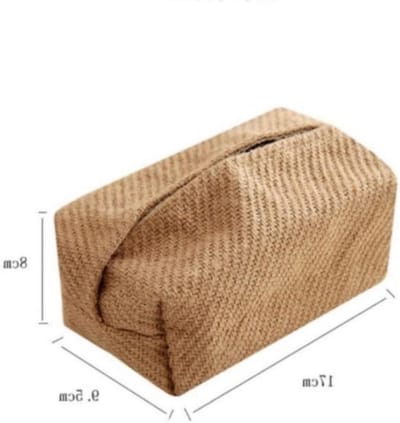 Moderne linnen en katoen tissuebox, stijlvolle zakdoekjeshouder voor woonkamer en slaapkamer, multifunctionele dispenser voor cosmeticadoekjes en papierdispenser, 1 stuk