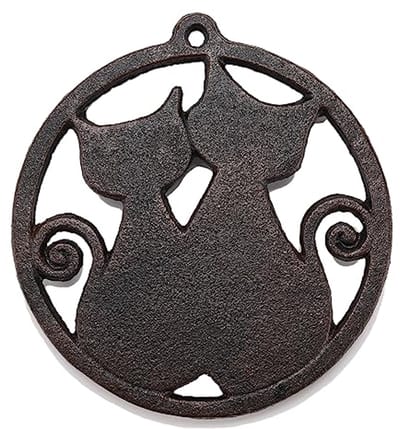 Gietijzeren dubbele kattenonderzetter - Vintage en rustiek design voor keuken en eettafel