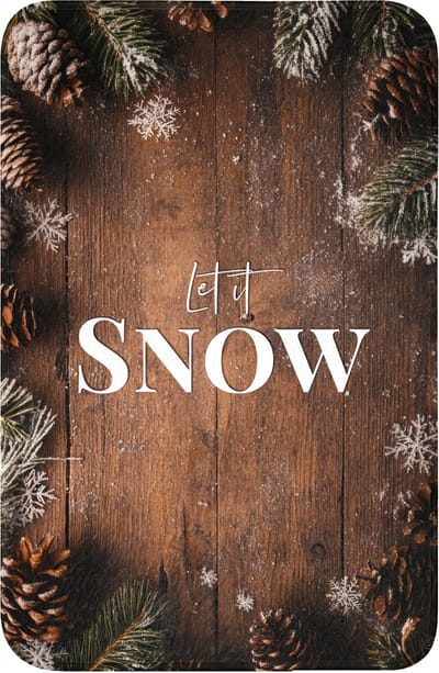 WC mat 40x60 cm - Antislip - Sneeuw - Houtlook - Quote - Let it snow - Toiletmat - Vloermat - Douchemat - Toilet tapijt - Toiletmatten