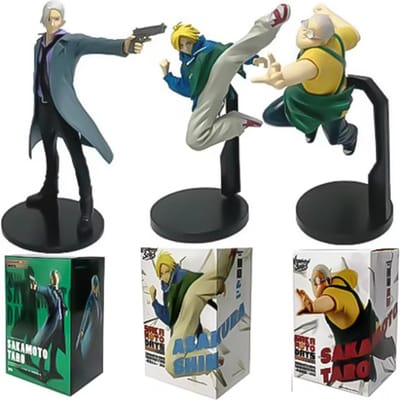 1-3 stuks Sakamoto Days Actiefiguur PVC Speelgoed 21cm Anime Verzamelaar Cadeau Sakamoto Taro Shin Asakura Figuur gray