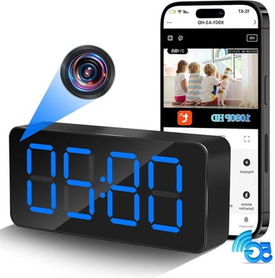 Verborgen Camera - Mini Klok - Thuis Bewaken - Dual Band WiFi - 11 x 7 x 4 cm - Zwart