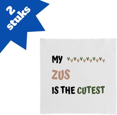 Akyol - my zus is the cutest brillendoekjes - Zus - schattige zus - verjaardagscadeau - verjaardag - cadeau - cadeautje voor zus - zus artikelen - kado - geschenk - gift - 17,8 bij 17,8 cm - 2 stuks