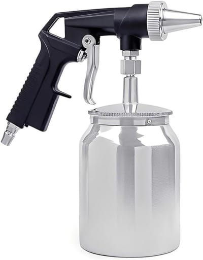 Professionele zandstraalpistool voor luchtcompressor, 6.2 Bar werkdruk, 1000 cc aluminium potcapaciteit, ideaal voor polijsten, gladmaken en roestverwijdering