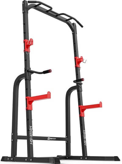 Hop-Sport Krachtstation HS-1014K – Multifunctionele Power Cage met Halterstandaard, Optrekstang & Dip Station voor Krachttraining Thuis