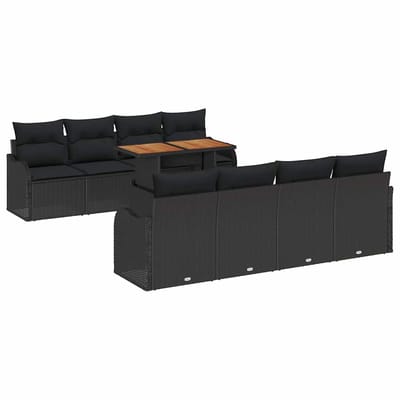 vidaXL - Tuinbank - Set - 7 - st - Zwart