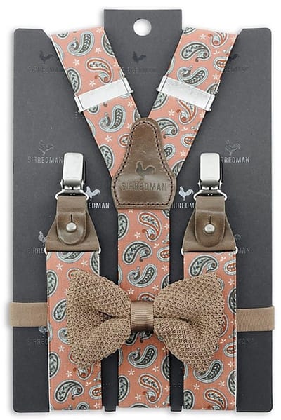 Sir Redman - Bretels met strik - bretels combi pack Perfect Look - peach / taupe / bruin / oranje / wit