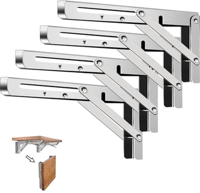 Zware Opvouwbare Plankbeugels RVS - Wandmontage Steunen voor Werkbank of Tafel