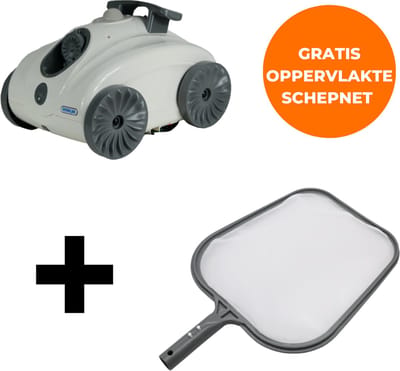 Interline zwembadrobot Snapper - Zwembadrobot - Zwembaden tot 4,5m x 4,5m - Reinigt de bodem - Geschikt voor kleinere zwembaden - Inclusief gratis oppervlakte schepnet
