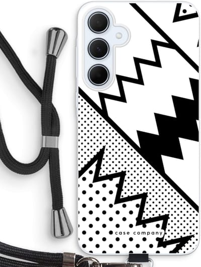 Case Company® - Hoesje met koord geschikt voor Samsung Galaxy A35 hoesje met Koord - Pop Art #5 - Telefoonhoesje met Zwart Koord - Bescherming aan alle Kanten en Over de Schermrand