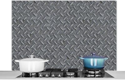 Spatscherm keuken 120x80 cm - Kookplaat achterwand Staal - Roest print - Industrieel - Patroon - Muurbeschermer - Spatwand fornuis - Hoogwaardig aluminium