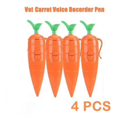 Wortel Voice Recorder Balpen 2-in-1 Elektronische Voice Recorder 60S Nieuwigheid Wortel Pen Konijn Baby Student Pennen Schattige Kantoorbenodigdheden Cadeau voor Kind 4pcs
