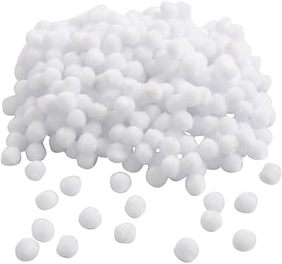 Pom-poms, d 10 mm, wit, 450stuk/ 1 doos
