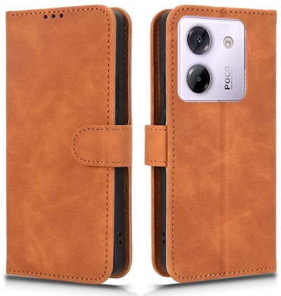 Coverup Hoesje - Geschikt voor Xiaomi Poco M7 Pro 5G Hoesje - Coverup Book Case - Bruin