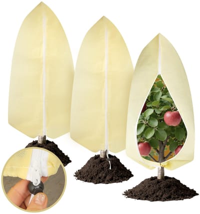 3 Stuks Winterbescherming Voor Planten Buiten 180x120cm 85g/m², Vlies Plantenbescherming Met Ritssluiting En Trekkoord, Voor Kuipplanten, Palmen En Olijfbomen, Herbruikbare Planten Winterhoes
