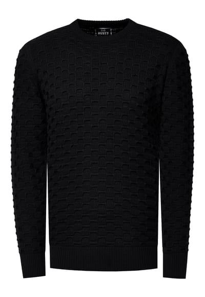 Chunky patroon effen kleur trui met ronde hals
