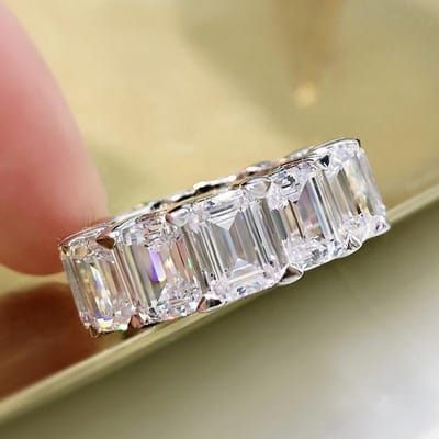 Echte 925 Sterling Zilver 5x7 MM Emerald Cut Gemaakt Moissanite Diamond Trouwringen Nieuwe Luxe Voorstel Verlovingsring 7