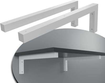 Set L-beugels voor Wandrek of Wastafelonderstel - Sterke Metalen Hoeksteunen Wit