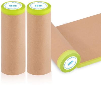 Dailygoods - Schilder afdekpapier, 3 rollen afdekpapier met zelfklevende strips, 55 cm x 15 cm zelfklevend afplakband voor lakken of voor ramen afplakken, schildertape