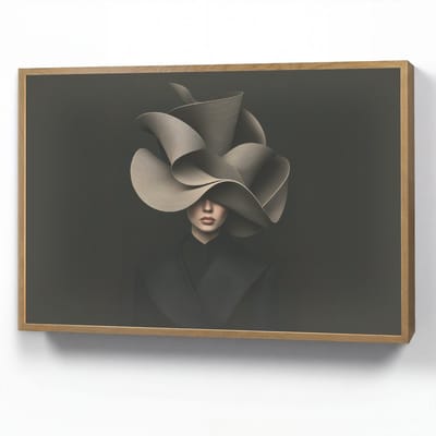 Wandlamp 90x60 cm - Oplaadbaar - Zwarte - Hoed - Vrouw - Wandlampen binnen woonkamer - Slaapkamer lamp - Decoratieve nachtlamp - Vloerlamp draadloos